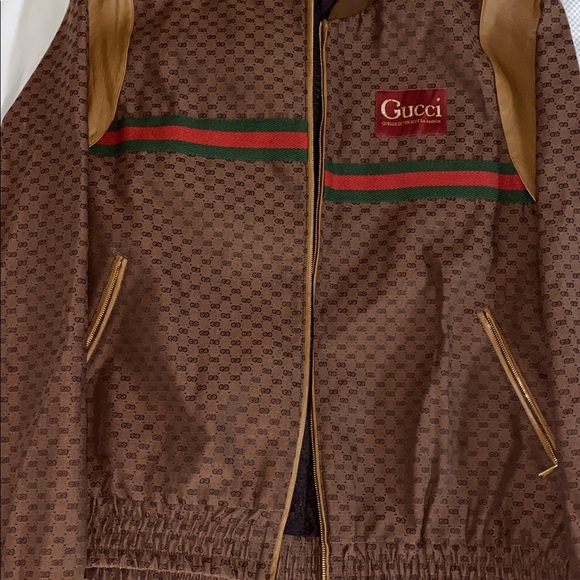 Authentic - Large Brown Gucci GG Motif Bomber Jacket - Picture 3 of 13